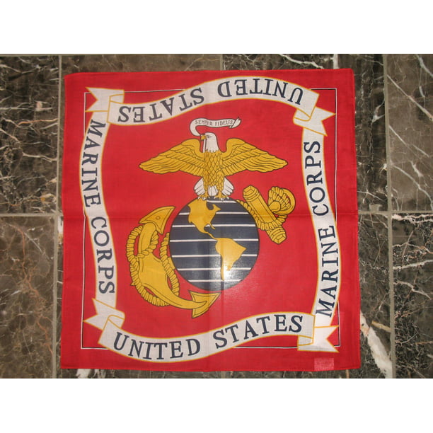 22"x22" Red USMC Marine Marines EGA Bandana Bandanna Cotton Premium Fabric